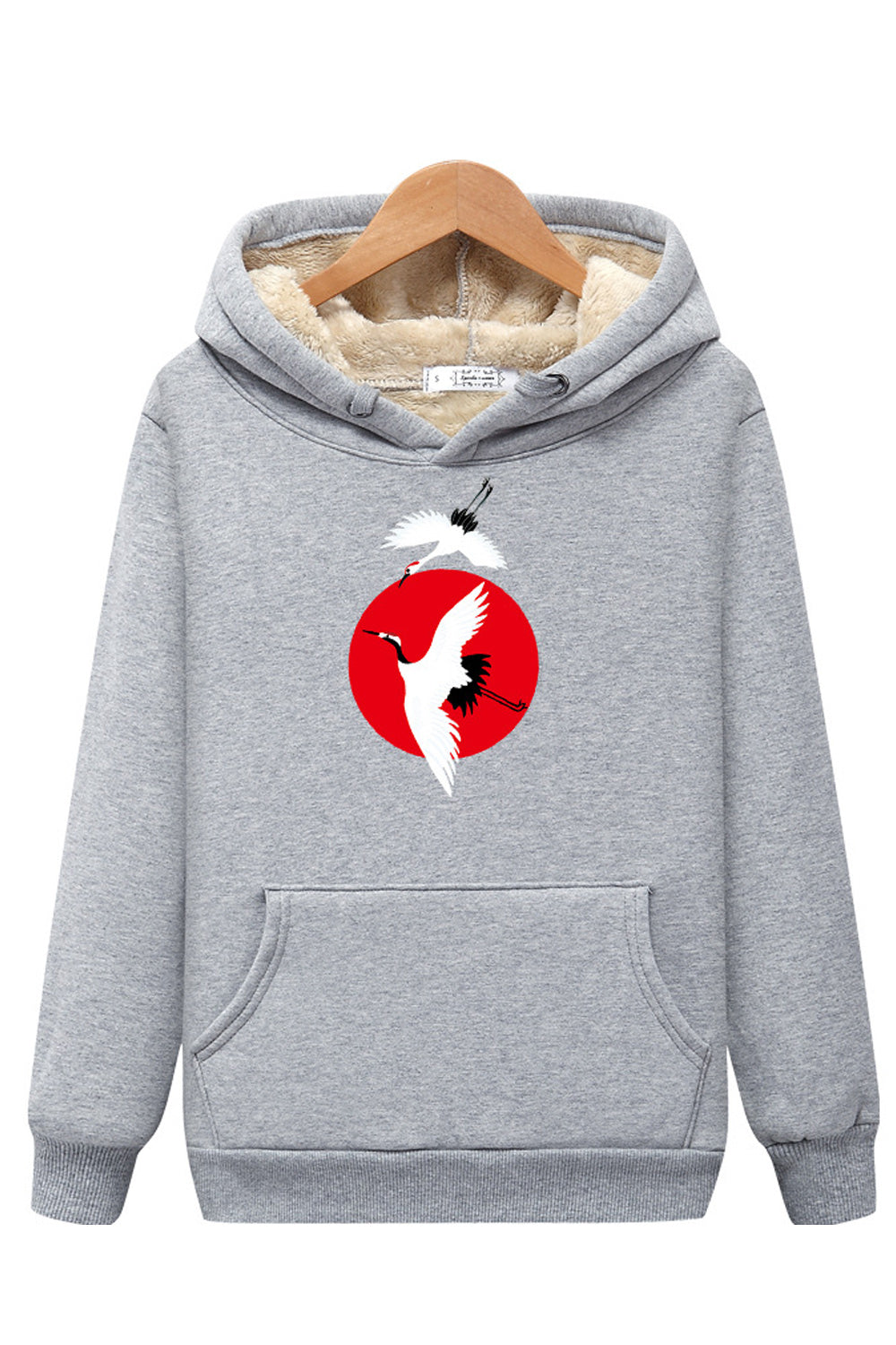 Women Stylish Printed Pattern Long Sleeve Thick Ribbed Cuff Hoodie
