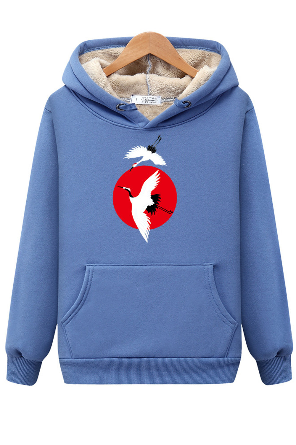 Women Stylish Printed Pattern Long Sleeve Thick Ribbed Cuff Hoodie