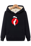 Women Stylish Printed Pattern Long Sleeve Thick Ribbed Cuff Hoodie