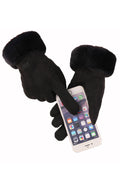 Women Winter Wind Breaker Solid Colored Soft Pretty Suede Gloves