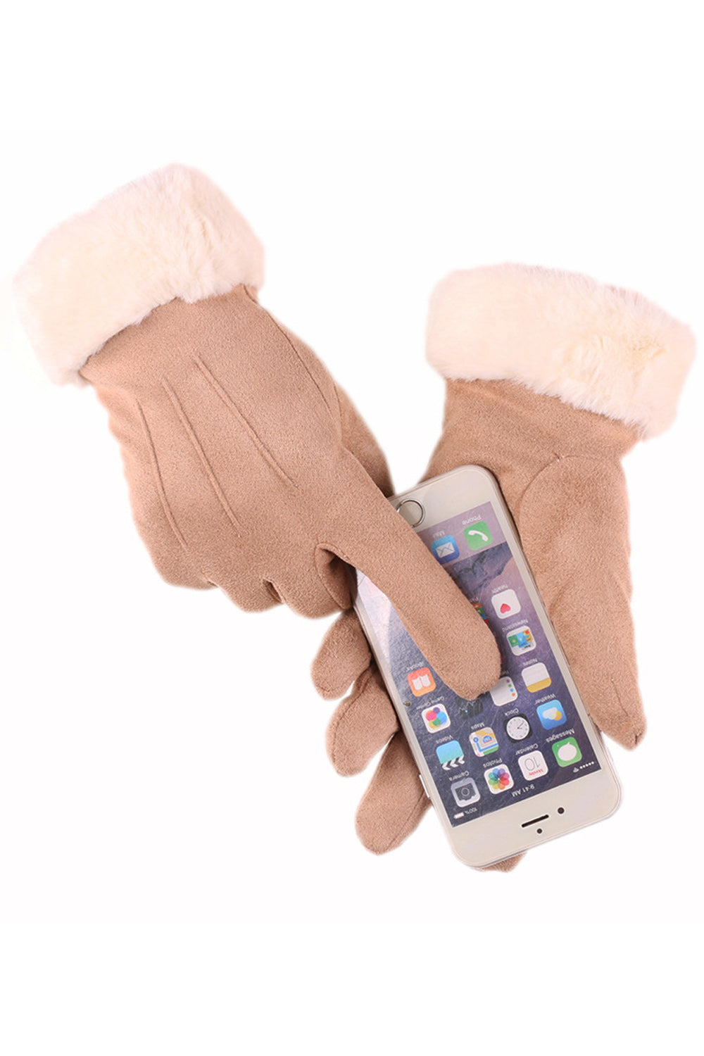 Women Winter Wind Breaker Solid Colored Soft Pretty Suede Gloves