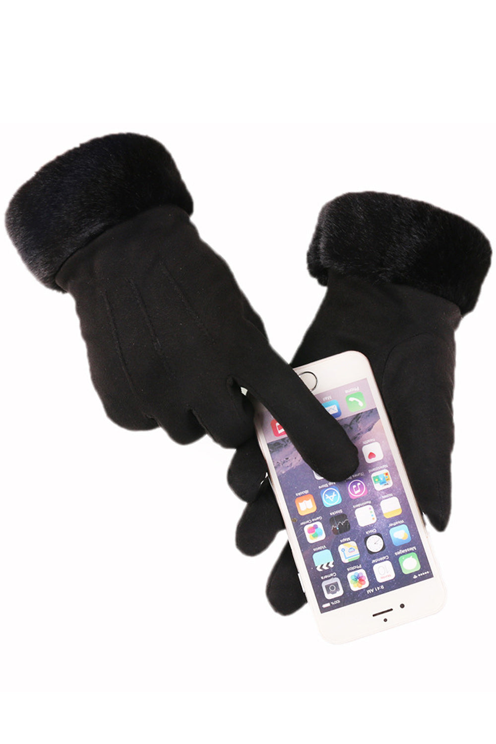 Women Winter Wind Breaker Solid Colored Soft Pretty Suede Gloves