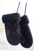 Women Cozy Winter Solid Colored Soft Easy Windproof Suede Gloves