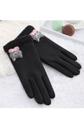 Women Elegant Solid Colored Comfortable Winter Casual Suede Gloves