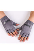 Women Lovely Half Fingers Stylish Solid Colored Suede Gloves