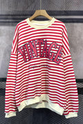 Women Easy Round Neck Breathable Loose Styled Cozy Sweatshirt
