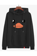 Women Elasticated Hem Letter Printed Warm Casual Hoodie
