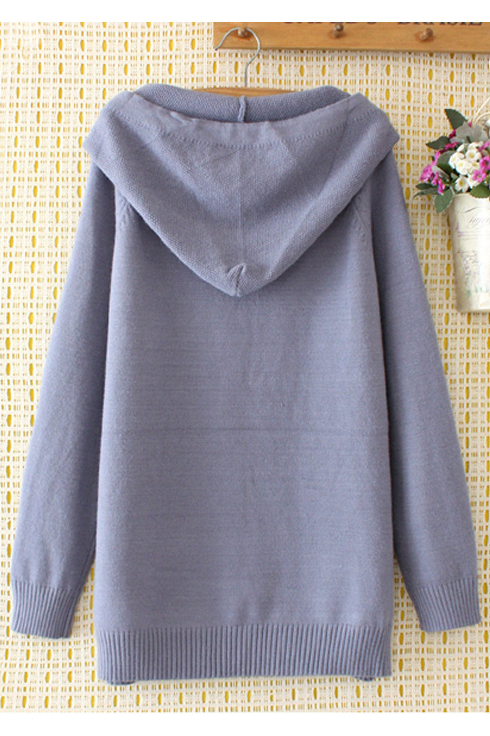 Women Elegant Solid Pattern Cozy Windproof Hoodie