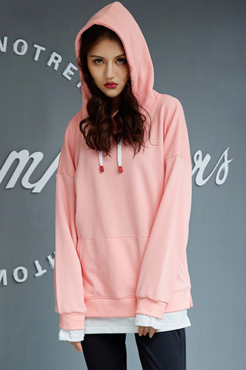 Women Elegant Winter Solid Pattern Long Sleeve Hoodie