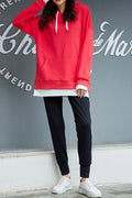 Women Elegant Winter Solid Pattern Long Sleeve Hoodie