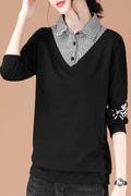 Women Collar Neck Long Sleeve Stretchable Decent Sweatshirt