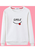 Women Stylish Printed Pattern Round Neck Cozy Sweatshirt