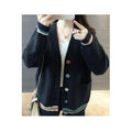 Women Fashion Button Closure Loose Fit Cardigan