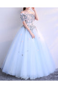 Women Lovely Off-Shoulder Short Sleeve Loose Long Thin Skirt Wedding Dress