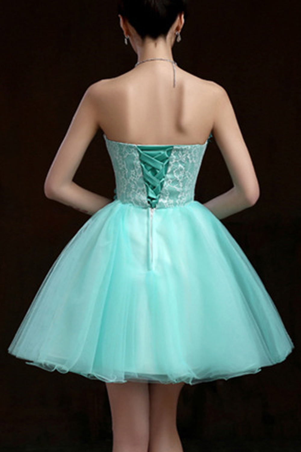 Women Elegant Flower Decorated Thin Short Skirt Cool Evening Dress