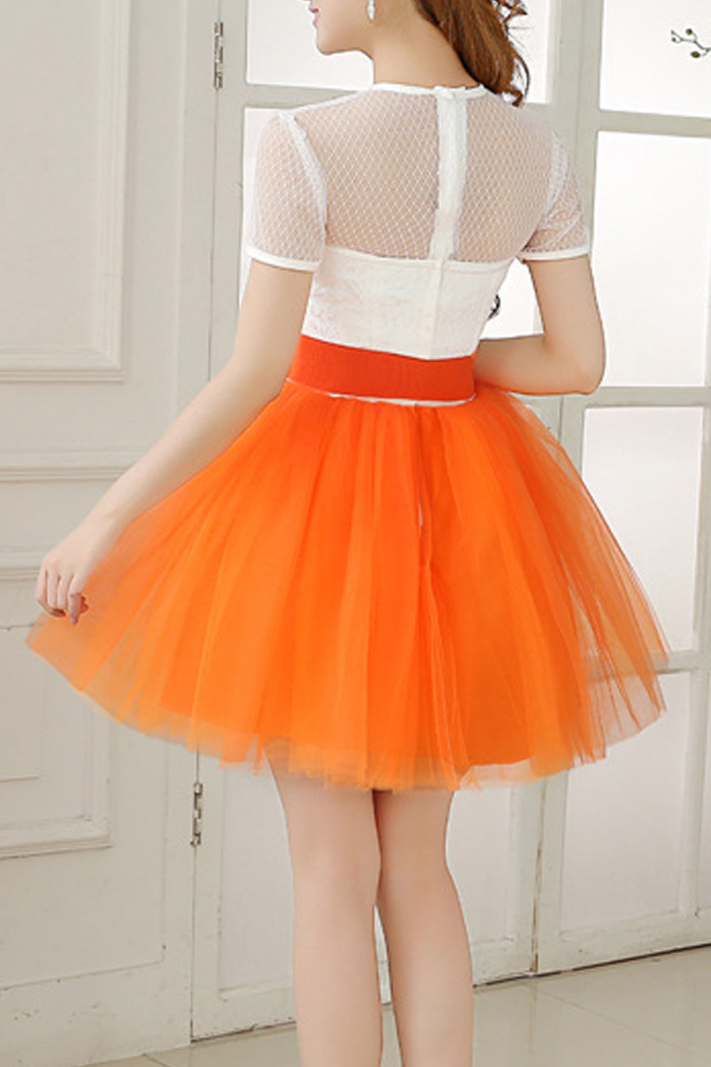 Women Short Sleeve Round Neck Solid Pattern Soft Breathable Evening Dress