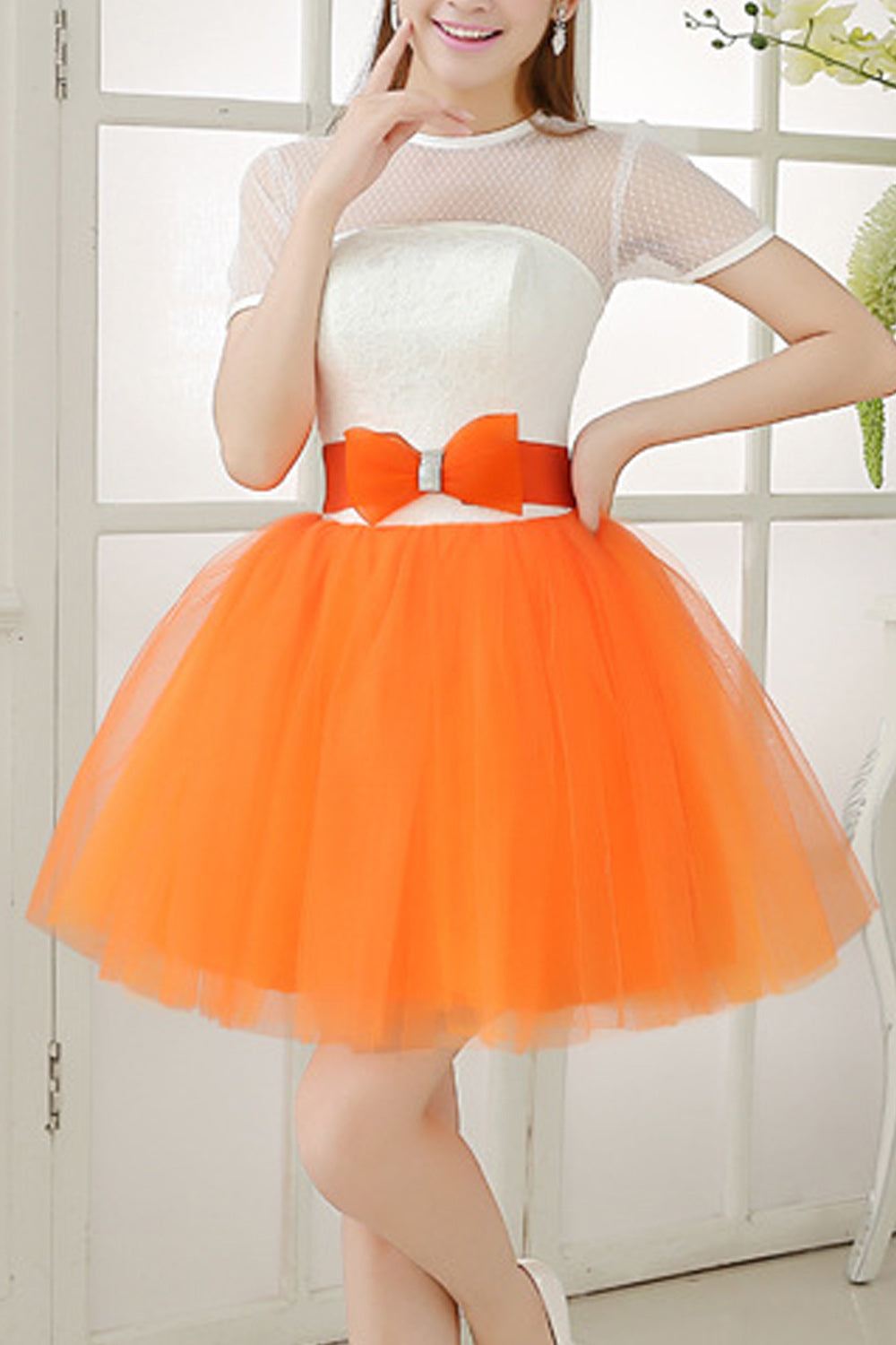 Women Short Sleeve Round Neck Solid Pattern Soft Breathable Evening Dress