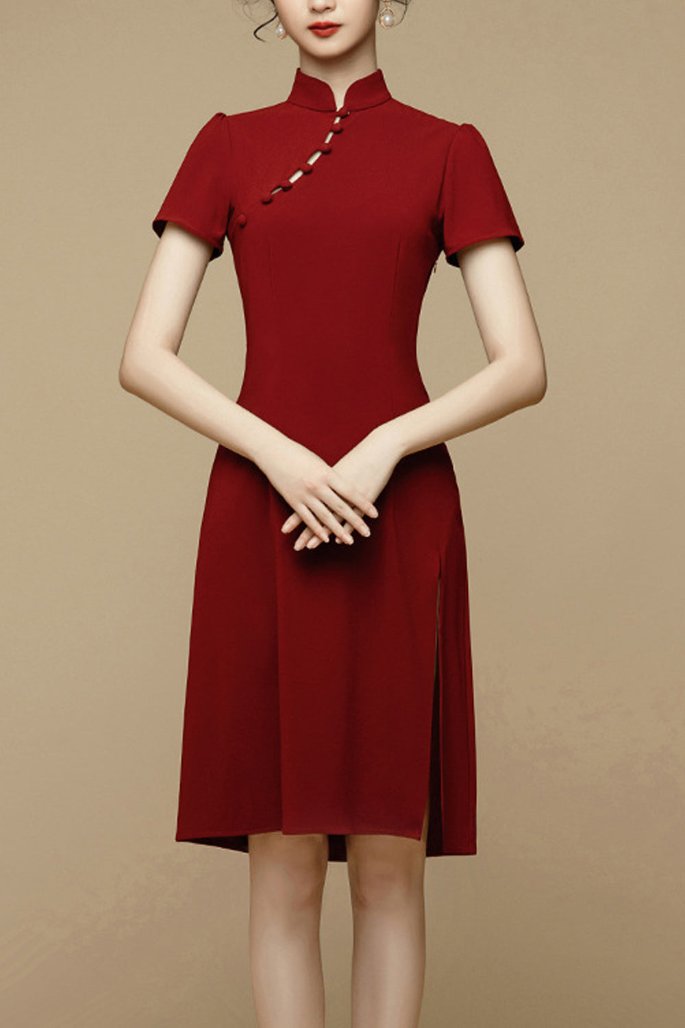 Women Comfy Short Sleeve Short Length Skirt Pretty Evening Party Dress