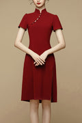 Women Comfy Short Sleeve Short Length Skirt Pretty Evening Party Dress