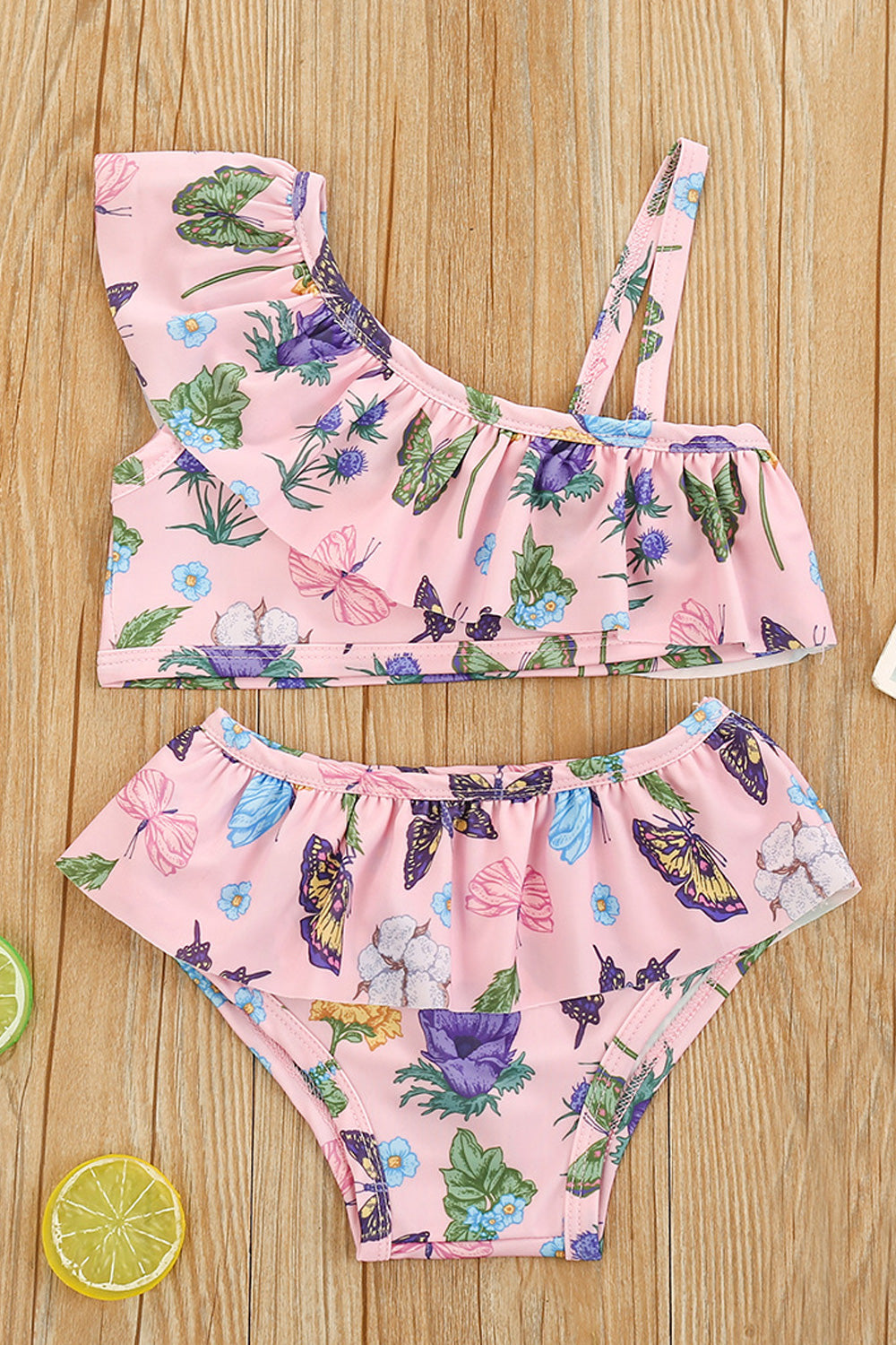 Baby Girls Casual Summer Season Printed Pattern Two Piece Swimwear