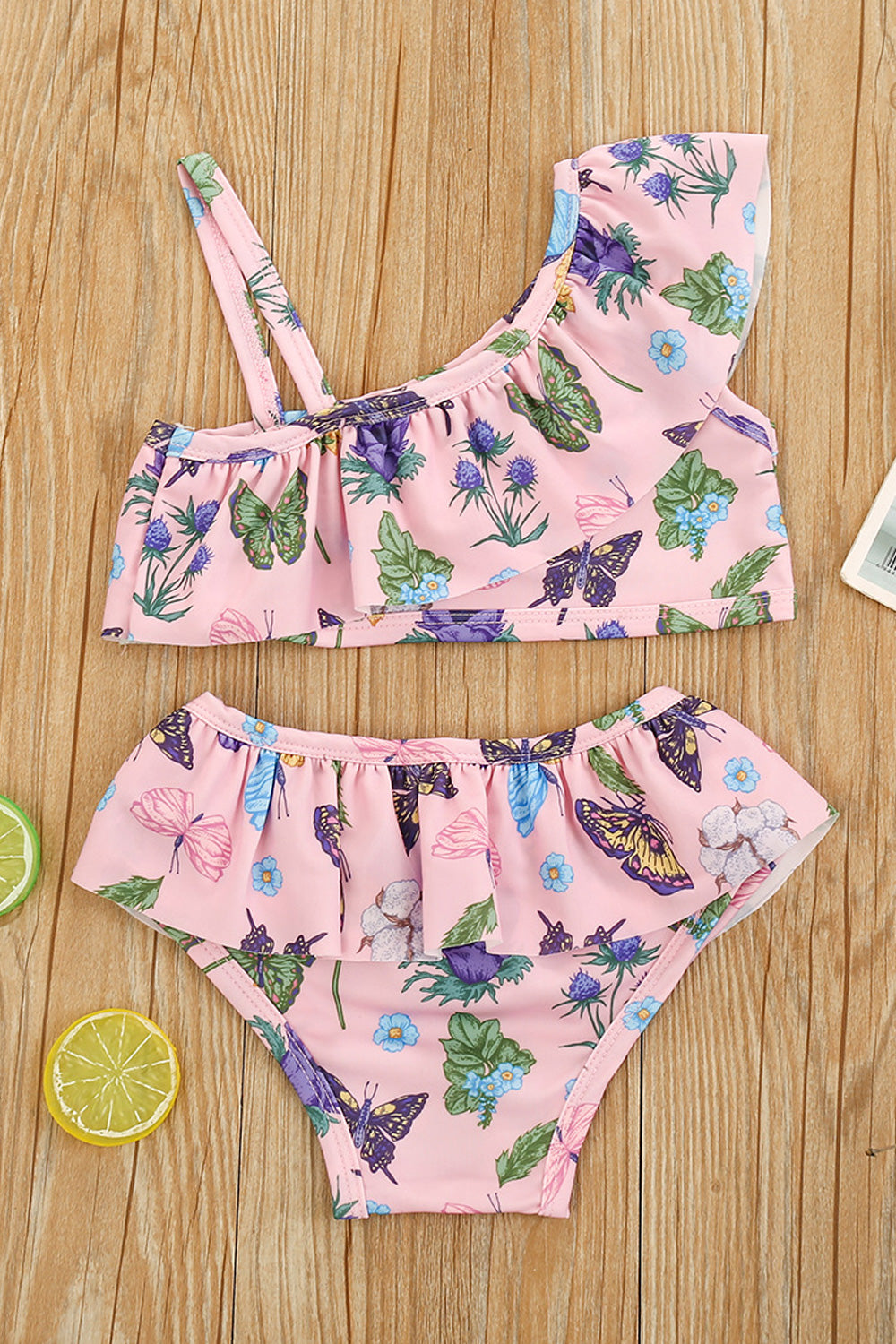Baby Girls Casual Summer Season Printed Pattern Two Piece Swimwear
