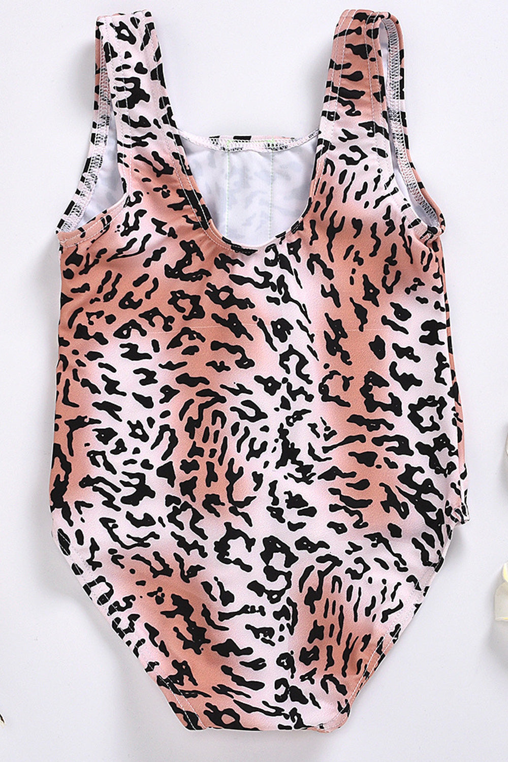 Baby Girls One Piece Leopard Printed Stylish U-Neck Swimwear