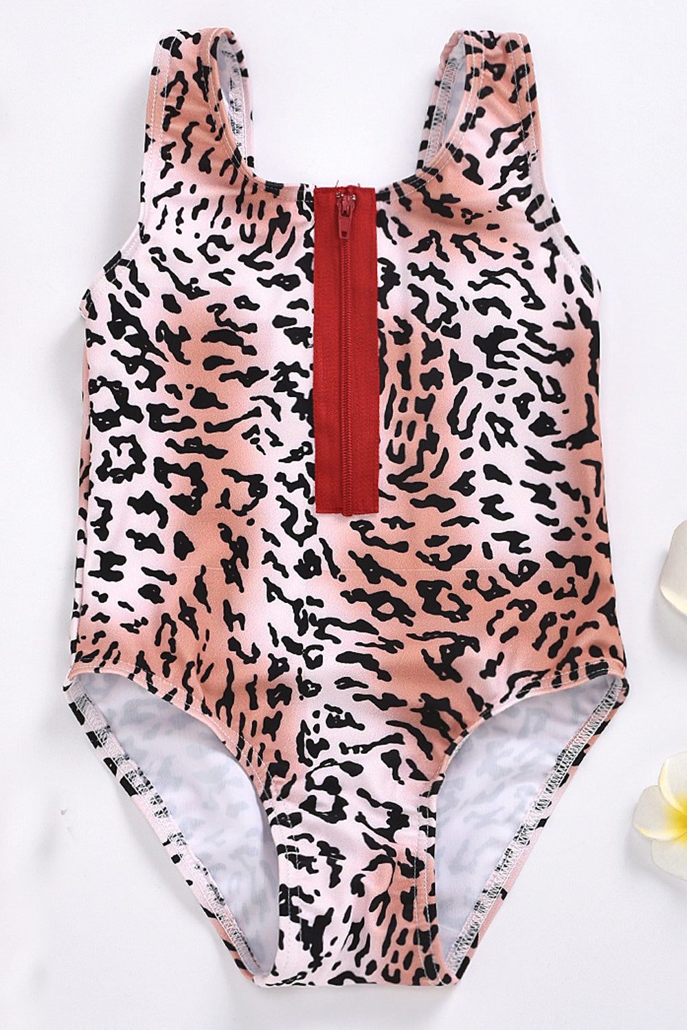Baby Girls One Piece Leopard Printed Stylish U-Neck Swimwear