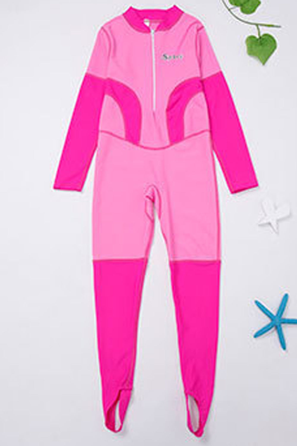 Baby Girls Flexible Long Sleeve Zip Up One Piece Swimwear