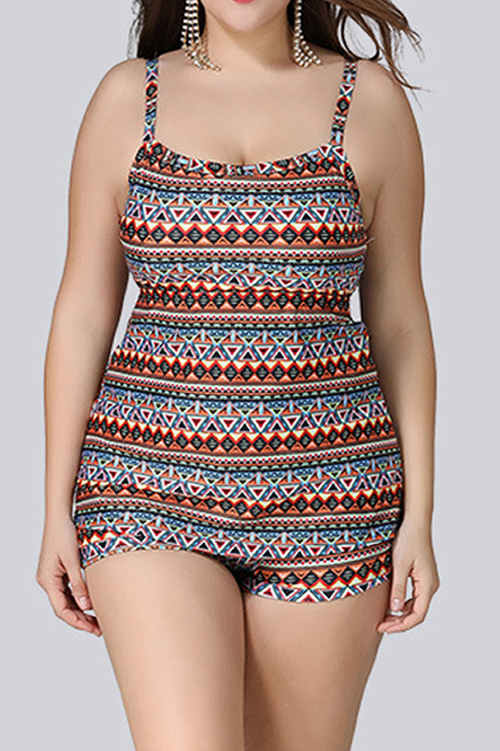 Women Two Piece Elegant Printed Style Strap Neck Soft Swimwear