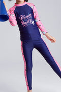 Kids Girls Printed Long Sleeve Elasticated Two Piece Bathing Swimwear