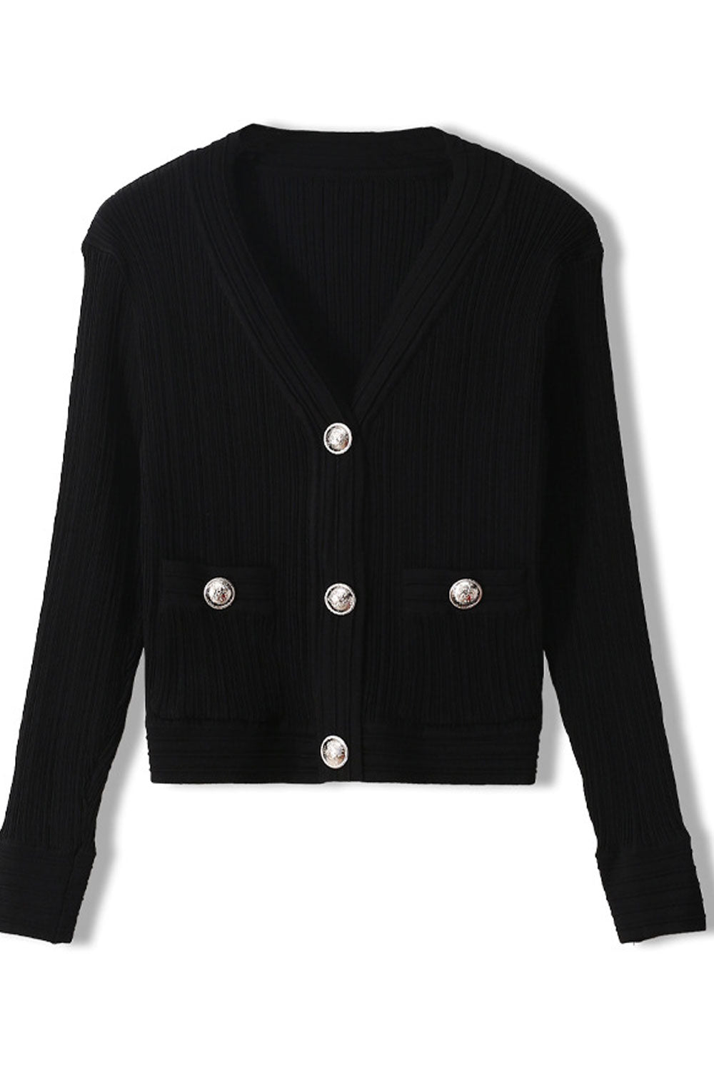 Women Elegant Styled Solid Colored Long Sleeve Button Down Cardigan