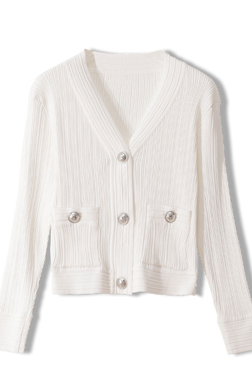 Women Elegant Styled Solid Colored Long Sleeve Button Down Cardigan