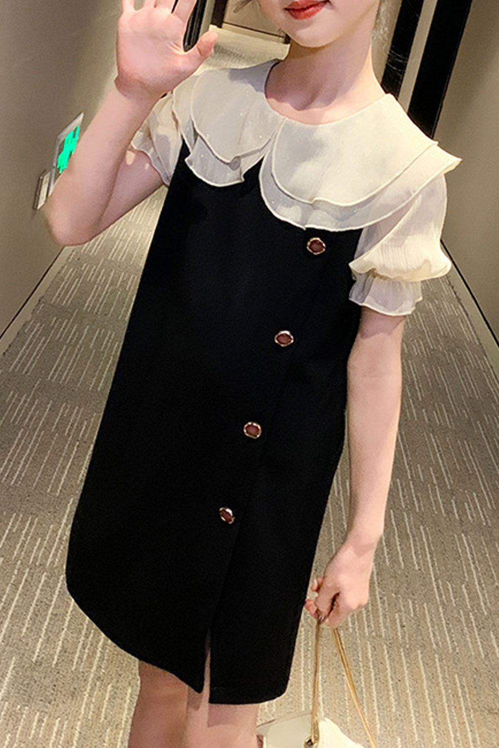 Kids Girls Summer Breathable Casual Short Sleeve Thin Round Neck Cute Dress