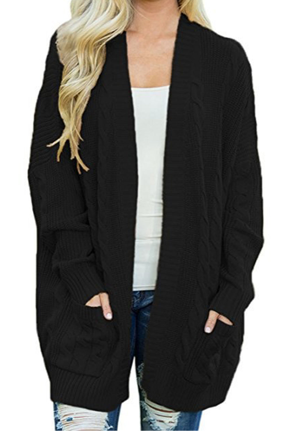 Women Pretty Winter Solid Pattern Tremendous Long Sleeve Cardigan