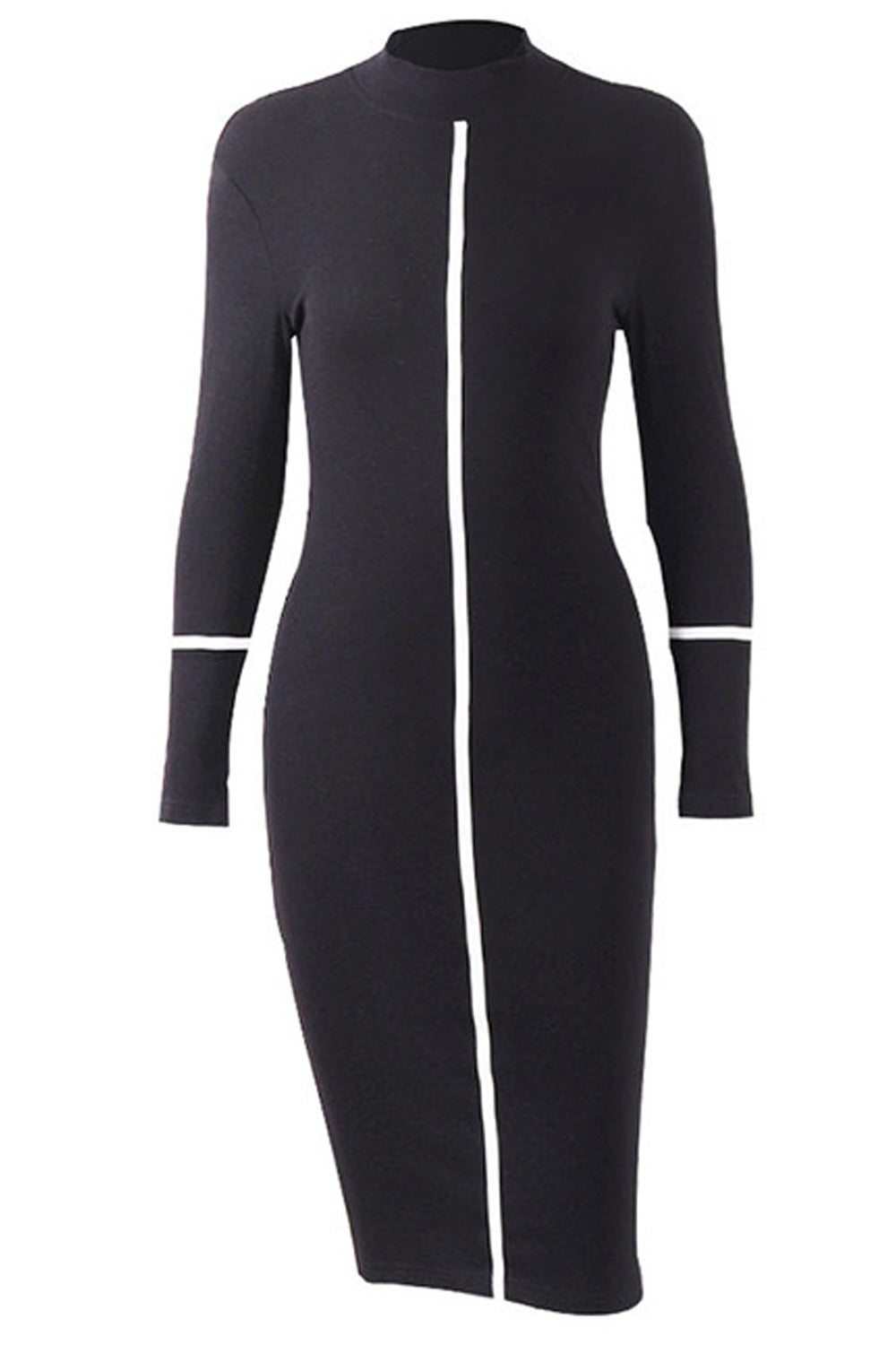 Women Slim Fit Long Sleeve Winter Season Solid Colored Elegant Dress