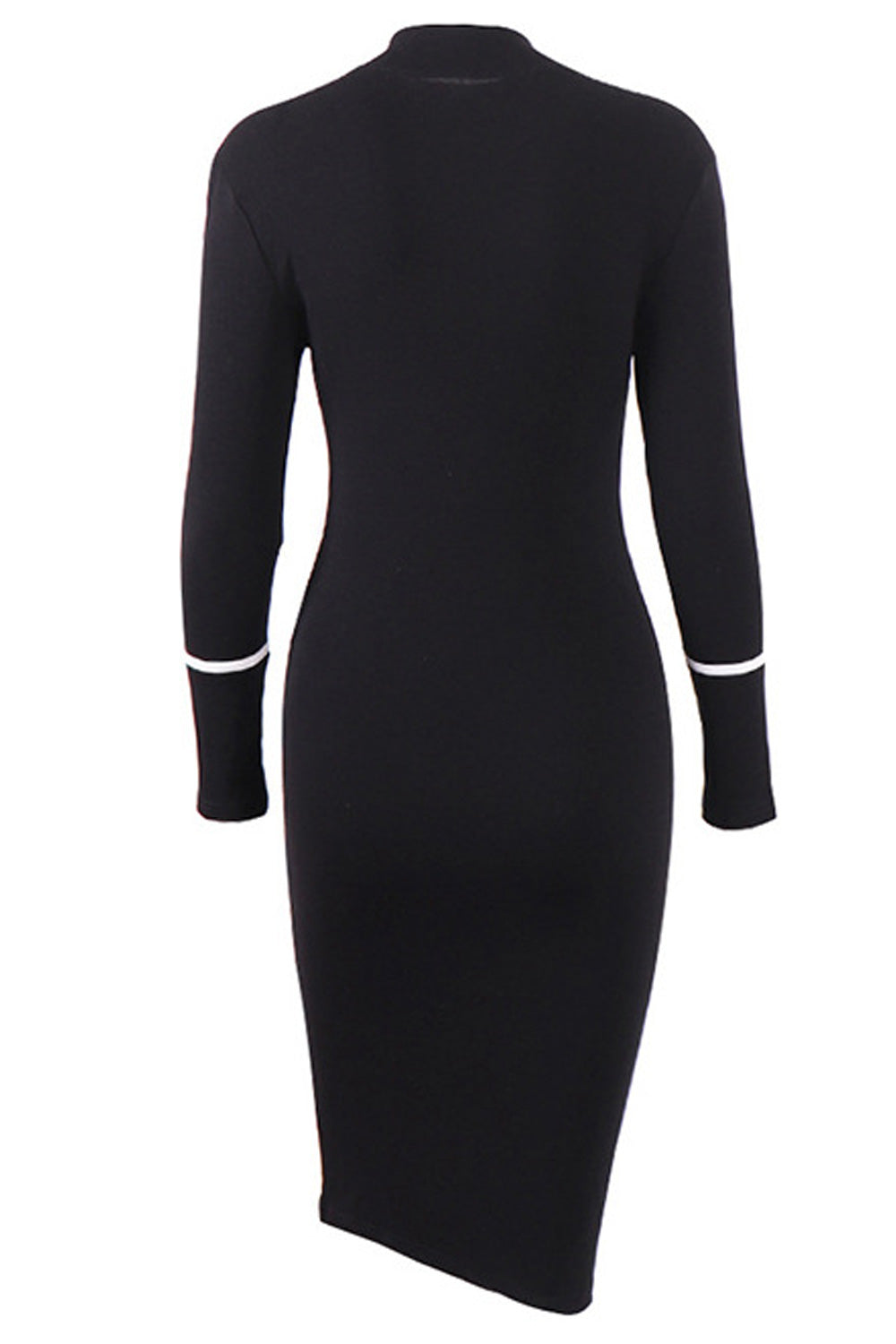 Women Slim Fit Long Sleeve Winter Season Solid Colored Elegant Dress