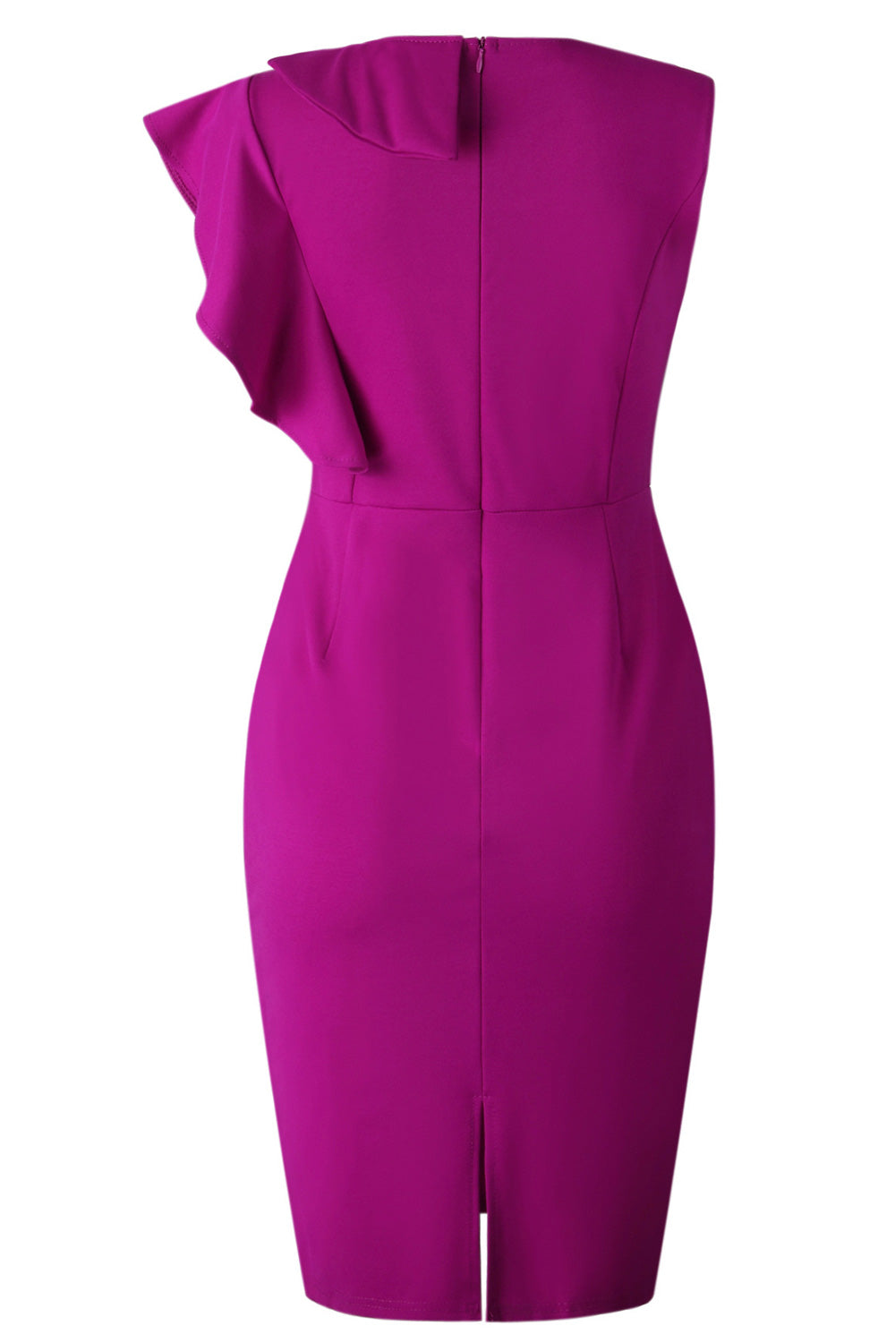 Women Solid Colored Slim Fit Trendy Round Neck Sleeveless Mid Length Dress