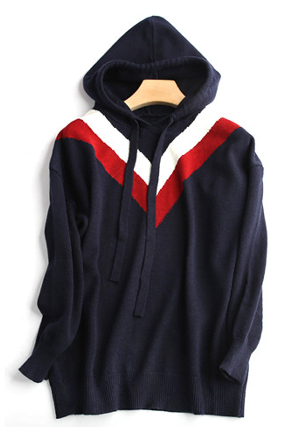 Women Solid Colored Pullover Hooded Neck Long Sleeve Winter Hoodie