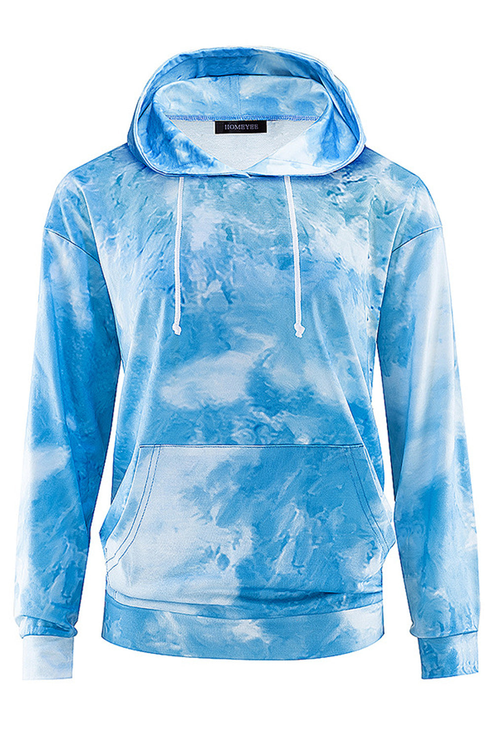Women lovely Tie-Dye pattern Ribbed Cuffs Long Sleeves Drawstring Casual Hoodie
