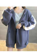 Women Mid Length Solid Colored Zipper Closure Warm Magnificent Hoodie