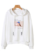 Women Fashionable Printed Long Sleeve Warm Windproof Long Sleeve Superb Casual Pullover Hoodie