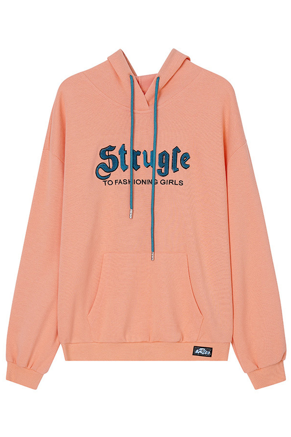 Women Trendy Letter Printed Relax Fit Side Pocket Long Sleeve Drawstring Fashion Pullover Hoodie