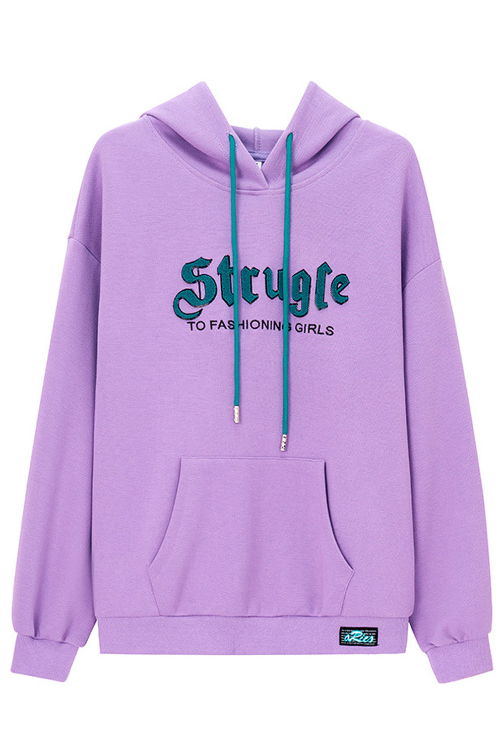 Women Trendy Letter Printed Relax Fit Side Pocket Long Sleeve Drawstring Fashion Pullover Hoodie