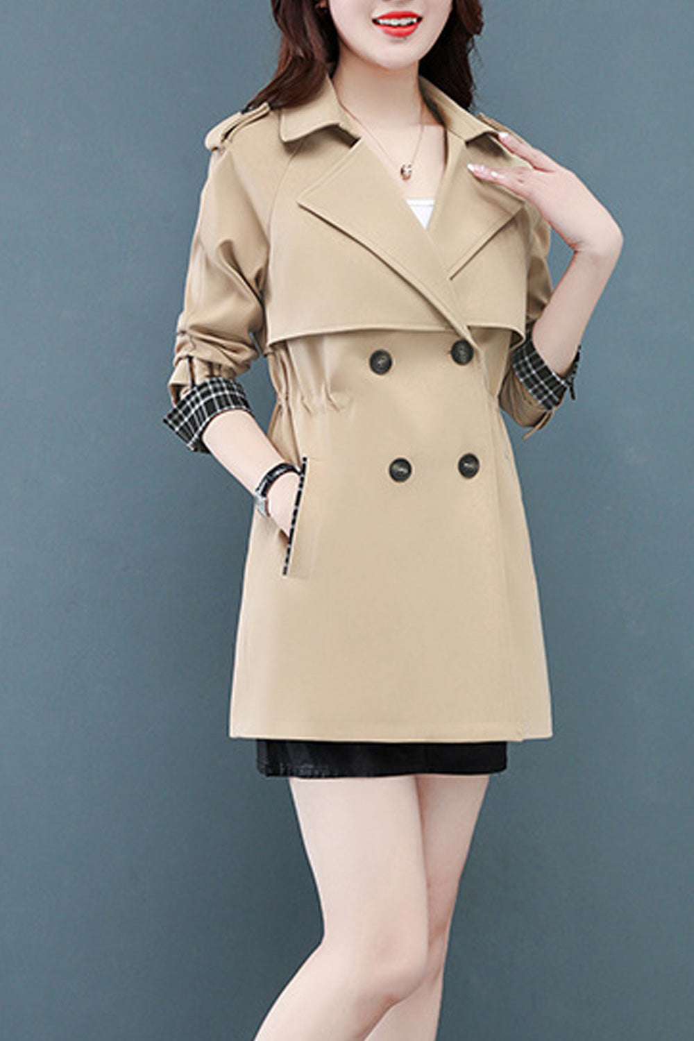Women Awesome Solid Colored Collar Neck Comfortable Long Sleeve Casual Winter Coat
