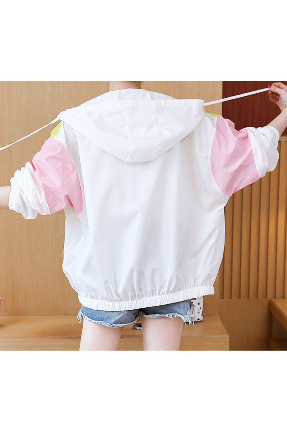 Women Lightweight Breathable Superb Long Sleeve Drawstring Hood Wonderful Casual Jacket