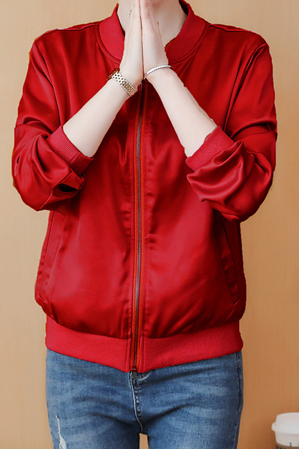 Women Trendy Fashion Long Sleeve Decent Styled Solid Colored Casual Jacket