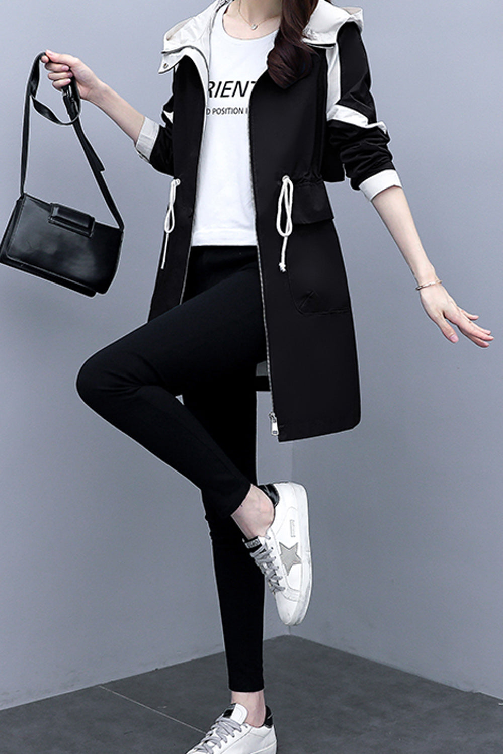 Women Comfortable Solid Colored Mid Length Long Sleeve Cozy Simple Casual Jacket