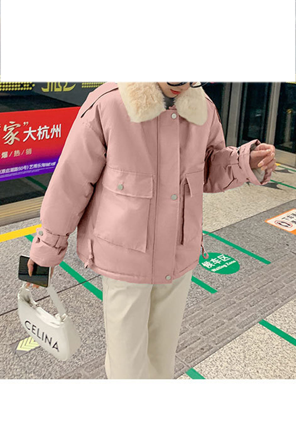 Women Mid Length Solid Colored Elegant Hooded Neck Lovely Padded Jacket