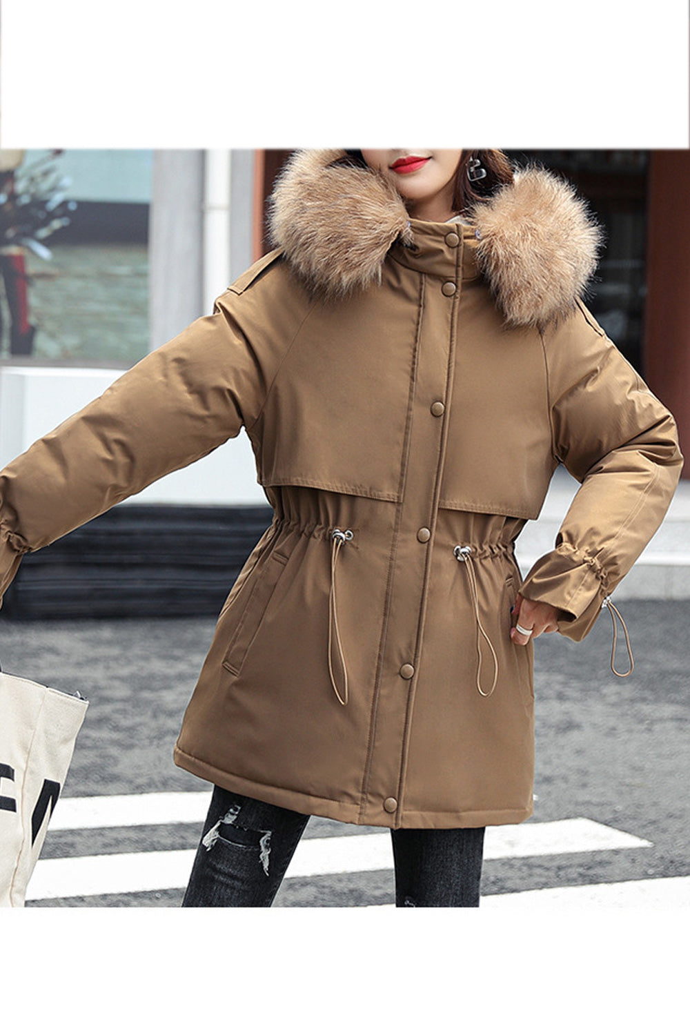 Women Cozy Winter Season Long Sleeve Wind Breaker Comfortable Solid Colored Padded Jacket
