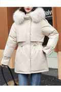 Women Cozy Winter Season Long Sleeve Wind Breaker Comfortable Solid Colored Padded Jacket